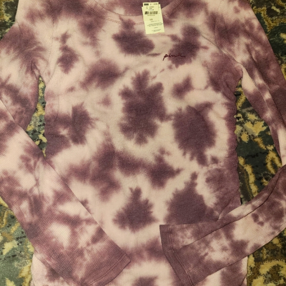 Victorias secret PINK tie dye shirt sleeve Ruched